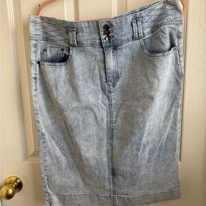 Light Blue Denim Pencil Skirt